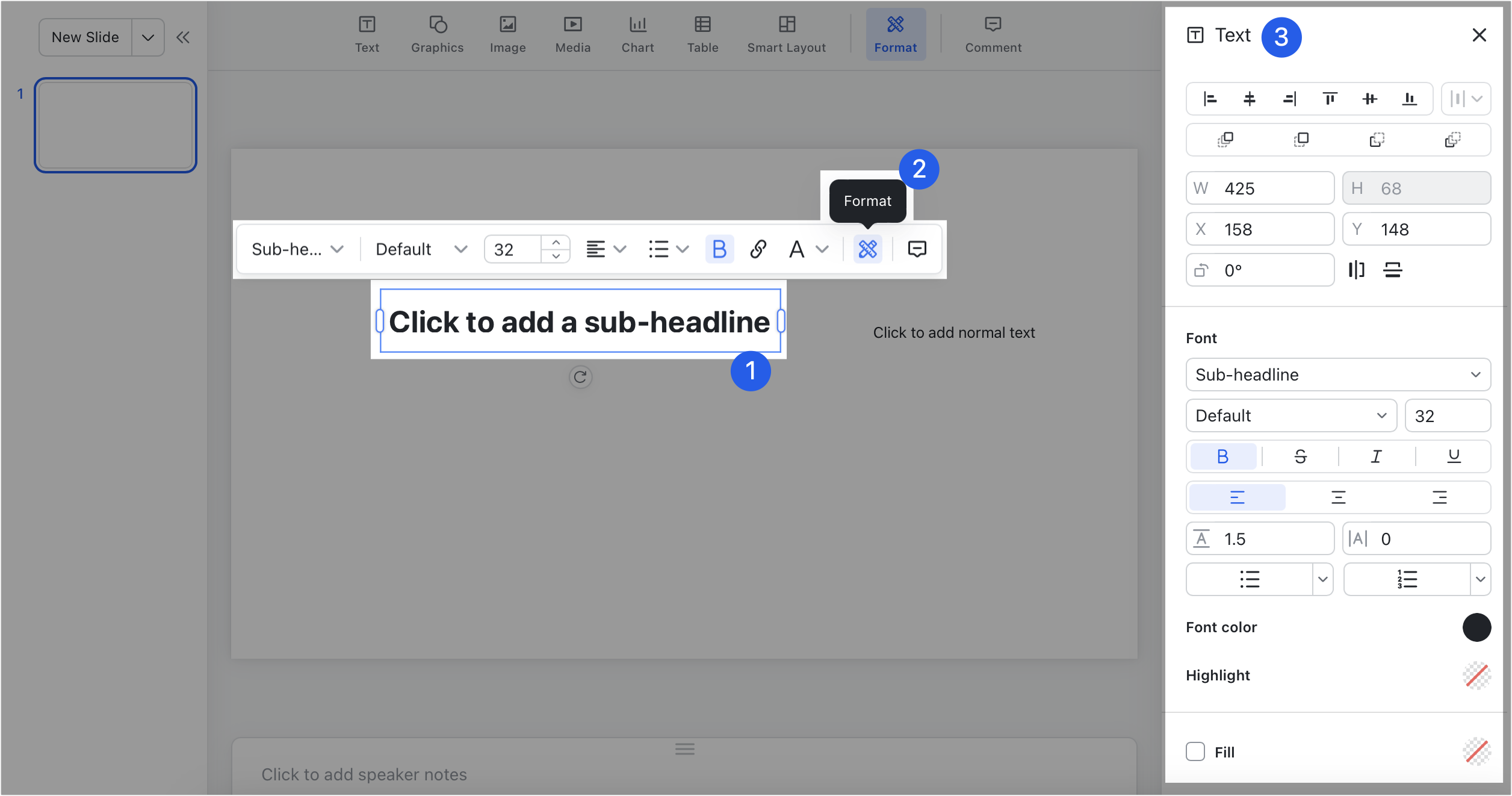 thêm văn bản trong slide